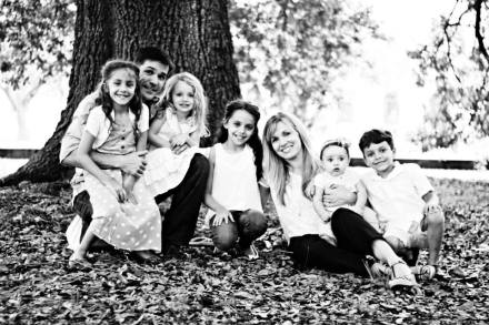 Angelette Family in the leaves